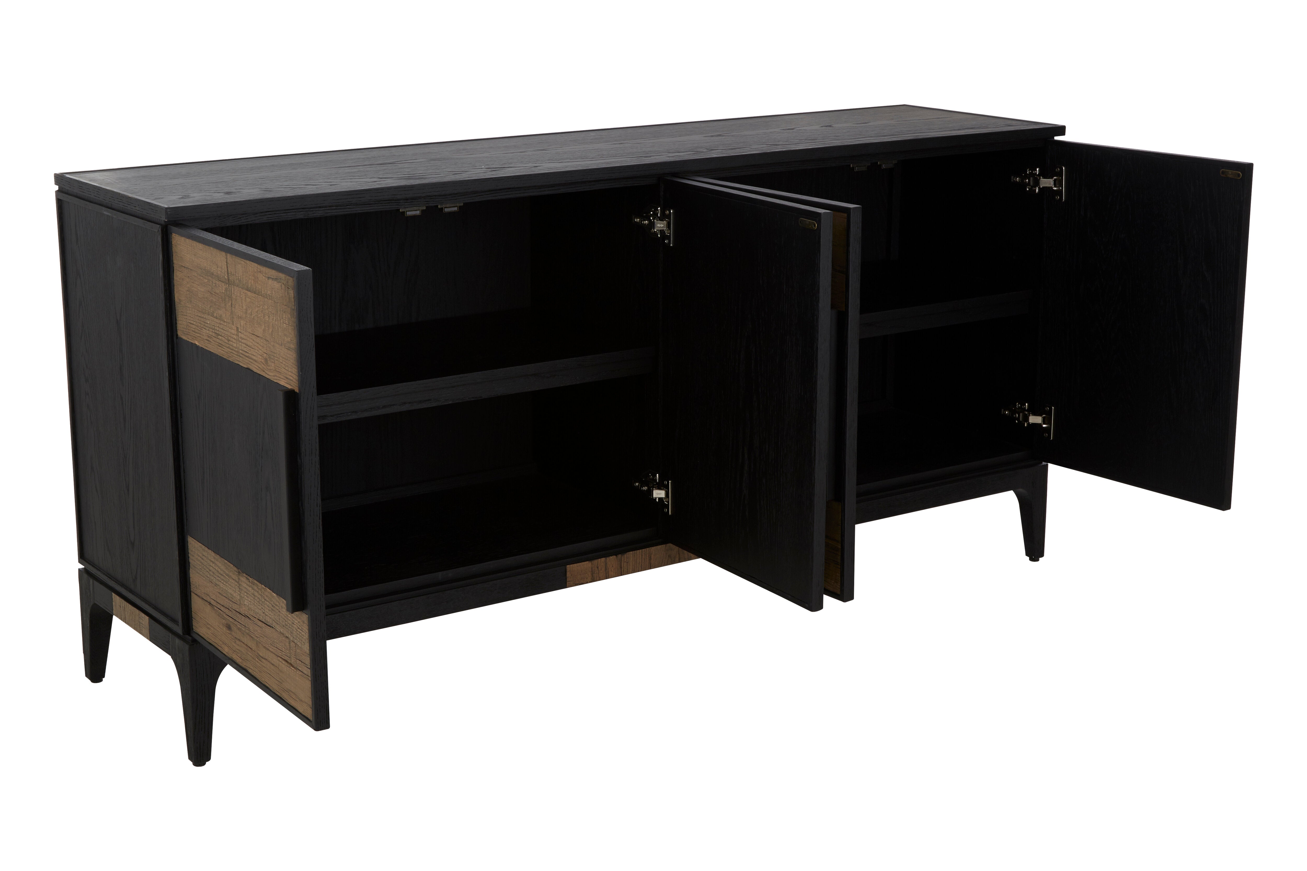 Lucca Antique Brown & Black Oak Wood Sideboard
